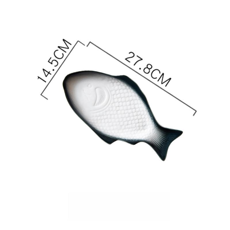 Обеденные тарелки в форме рыбы Креативные керамические подстановочные тарелки Фарфоровая бытовая ресторанная домашняя кухонная посуда