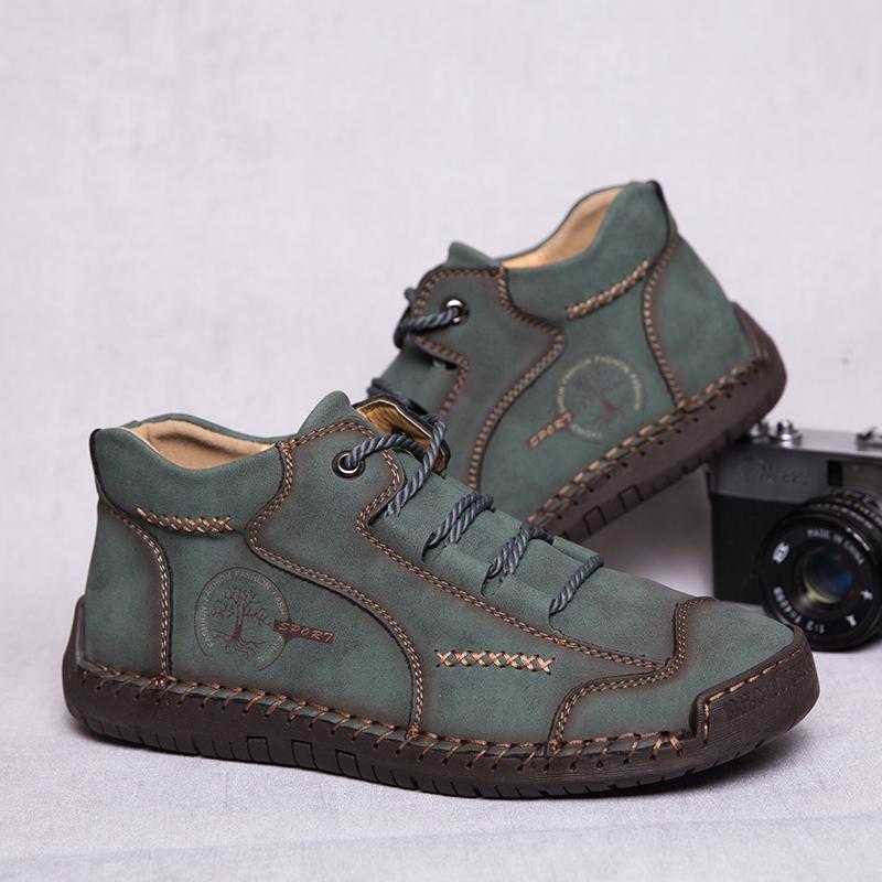 Winter Men Ankle Boots Classic Man Leather Casual Shoes Outdoor Lightweight Handmade Walking Sneakers Comfortable Work Boots