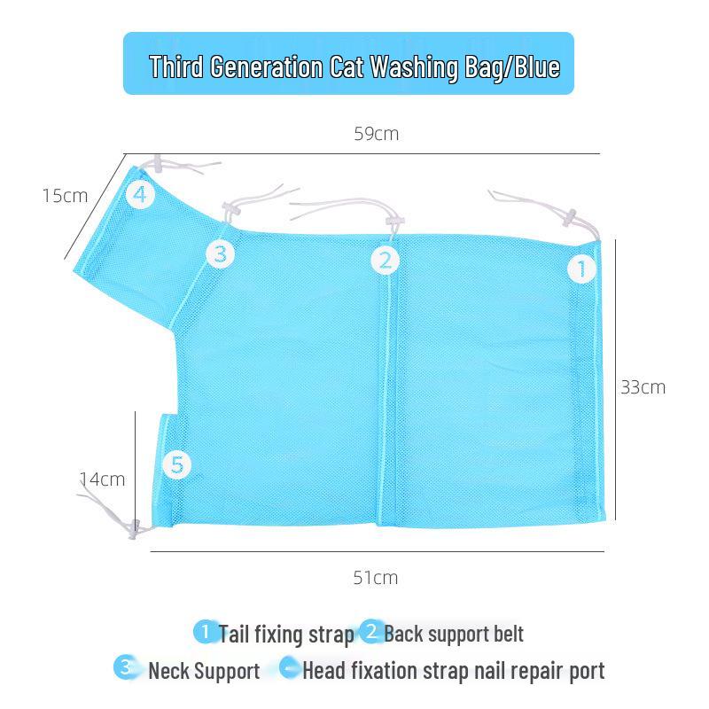 Сетка для мытья и купания кошек с когтерезом - Защита от царапин и укусов, Принадлежности для груминга кошек