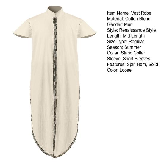 Мужской жилет, халат, средневековый викинг, винтажные рукава, вышивка, рыцарь эпохи Возрождения, косплей, короткие сценические мероприятия, костюм на Хэллоуин, пиратский топ