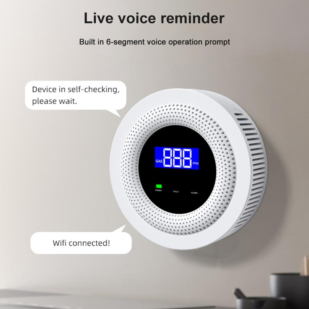Tuya Wi-Fi детектор утечки природного газа беспроводной датчик утечки газа умный дом кухня охранная звуковая сигнализация приложение Smart Life
