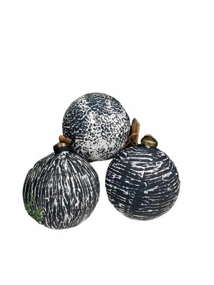 Westwing Set of 3 "Anastasia" baubles, 10 cm dark blue