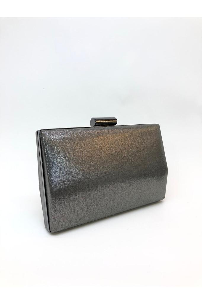 Women's Stylish and Useful Evening Dress Bag Silver Color Plaster Patterned Evening Dress Portfolio Clutch Women's Bag Handheld and Long Strap Usage