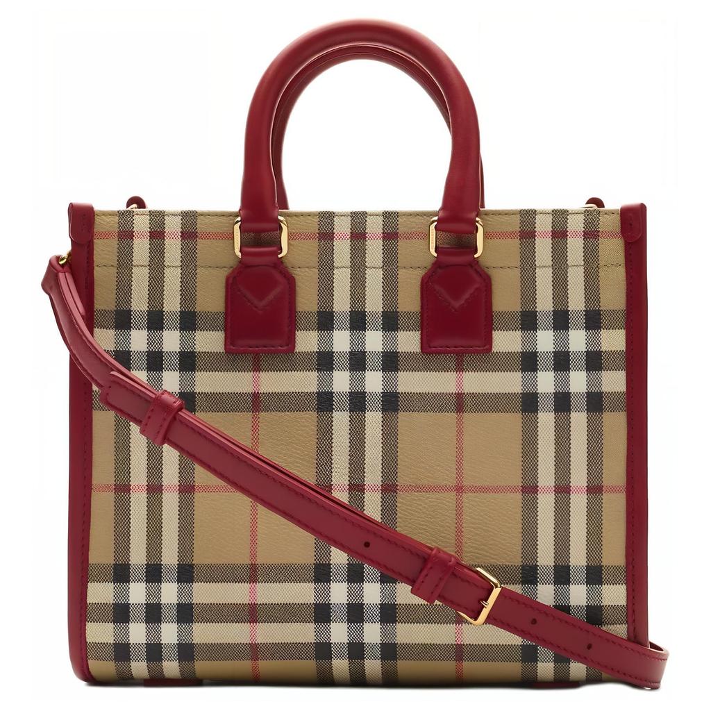 Burberry Freya Logo Classic Tote Bag Shopping Bag Women tote Beige Red 81162811