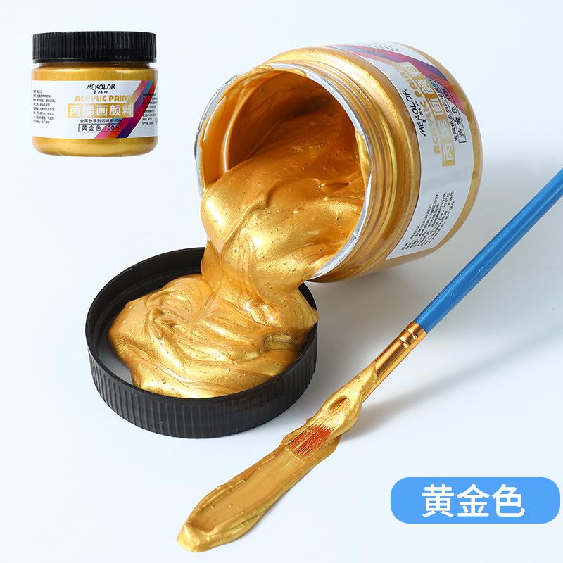 100 мл перламутровая акриловая краска, золотой и серебряный металлик, для DIY, бумага, камень, дерево, водостойкий пигмент для рисования