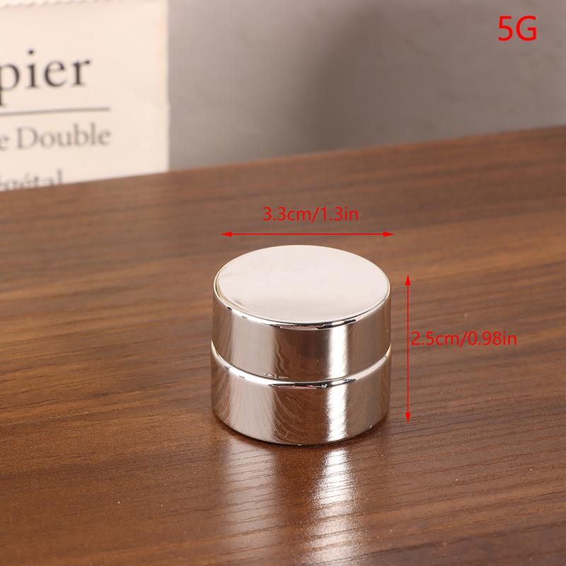 Косметическая баночка 5-50 г для крема для лица, стеклянная бутылочка, серебряная баночка для крема, косметический контейнер, пустая баночка для клея для ногтей, дорожный контейнер для макияжа