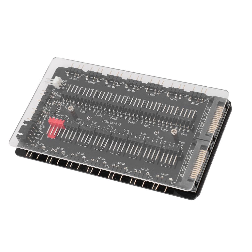 2 в 1 16-портовый ARGB PWM-хаб Питание через интерфейс SATA Магнитный 4-контактный PWM 3-контактный ARGB Хаб для корпусных вентиляторов с акриловым корпусом