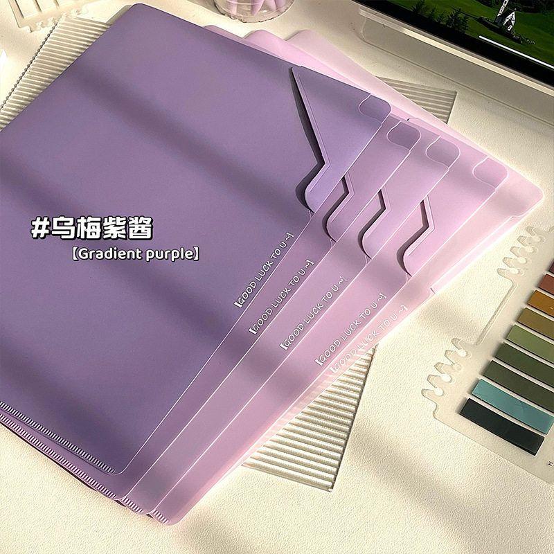 Block Pieces Large Opening Gradient Resume Protective Cover Folder