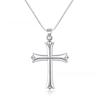 Trendy Men's Copper & Silver Cross Necklace with Snake Chain