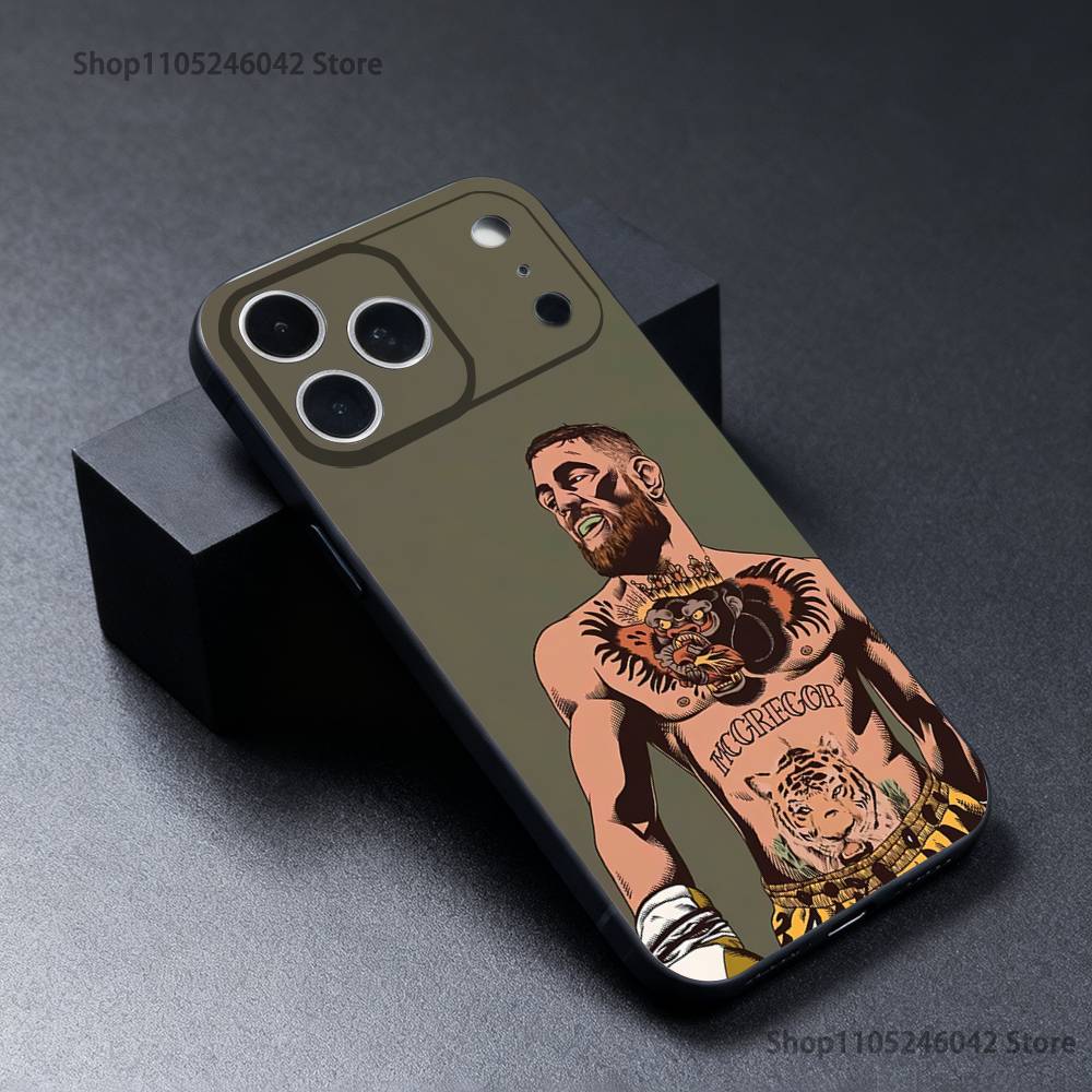 Чехол для телефона C-Conor Mcgregor для iPhone 17,16,15,14,13,12,11,Pro,XS,Max,XR,Plus,E,SE4,Mini Черный Мягкий Чехол