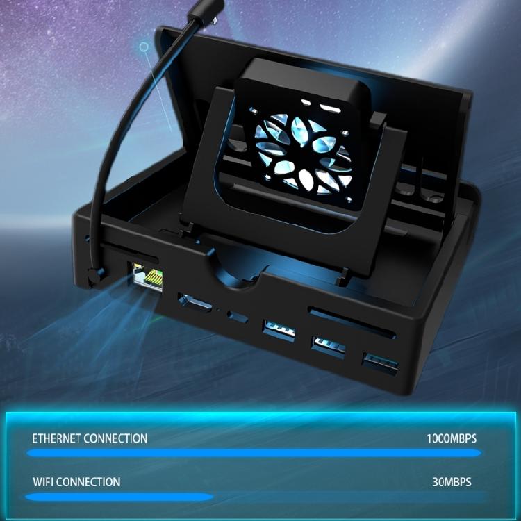 6-в-1 док-станция для Steam Deck с HDMI 2.0 4K@60Hz Gigabit-Ethernet 3 портами USB 3.0