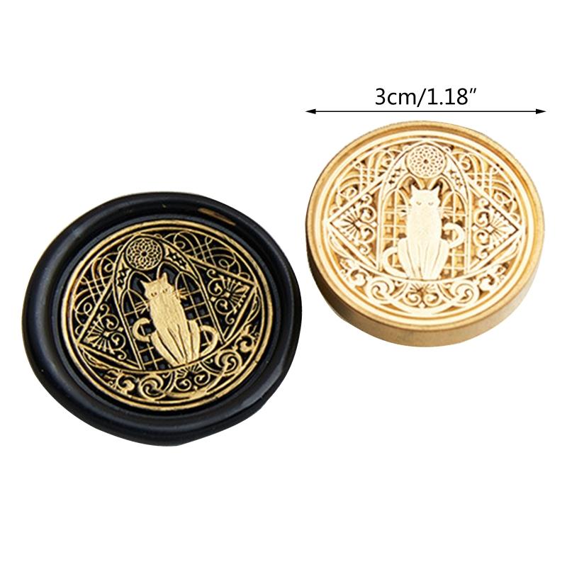 Antique Metal Seal Stamp Head for Journal Craft Embellishment 30mm Round Seal Stamp Head for Craft Embellishment