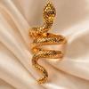 Exaggerated Snake Print Finger Band, Adjustable Open Snake Ring, Three-Dimensional Winding Design Animal Ring for Jewelry Gift
