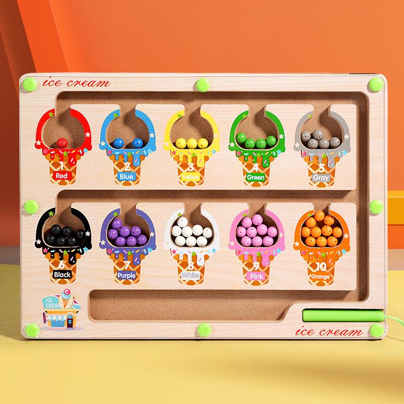 Магнитная игра-лабиринт с бусинами для детей: Игрушка для раннего развития и логического мышления с контролем ручки
