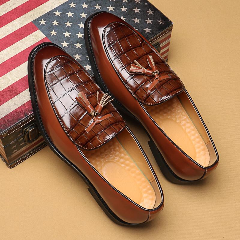 Мужские Модные Дизайнерские Лоферы с Кисточками Мужские Повседневные Кожаные Туфли Слипоны Мужские Вечерние Свадебные Уличные Балетки