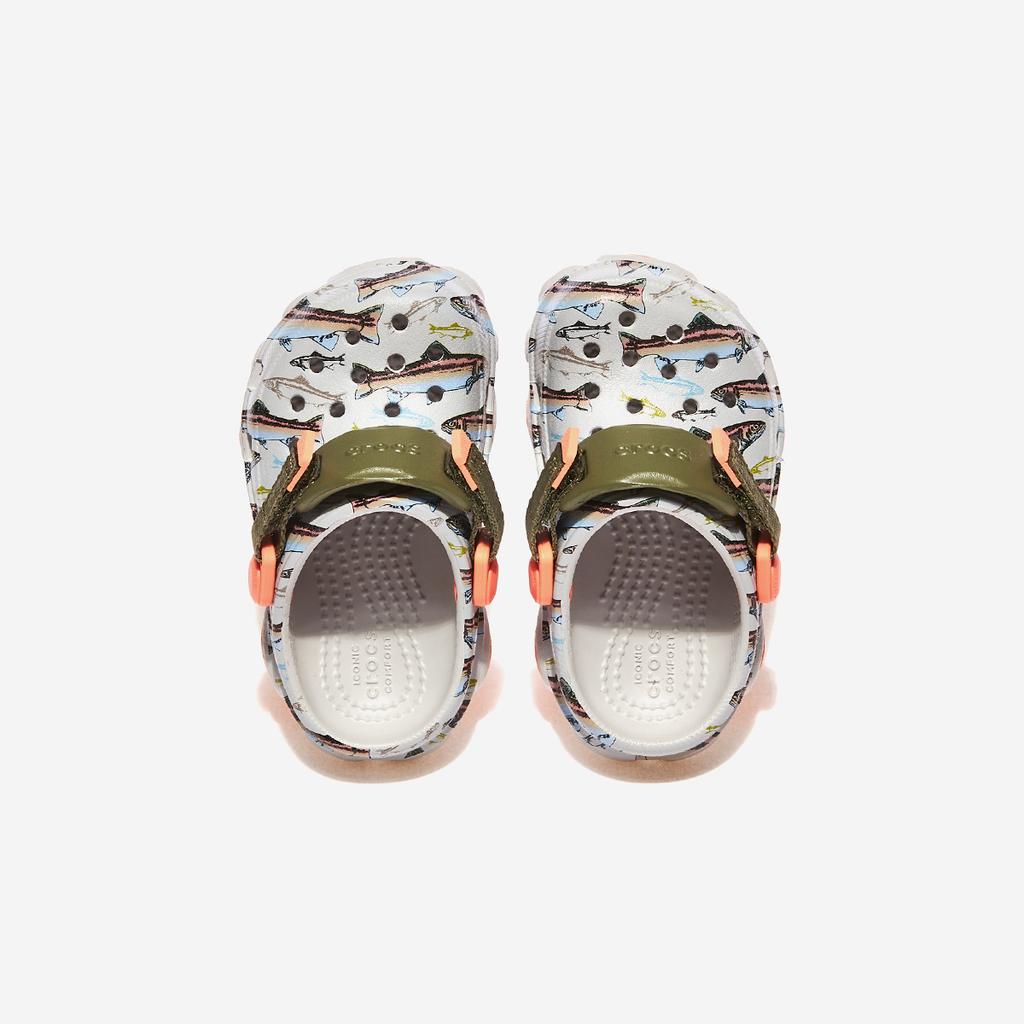 Crocs Детские сабо All Terrain Trout Print Clog для малышей, CRS210033, 1010104316, популярная корейская обувь