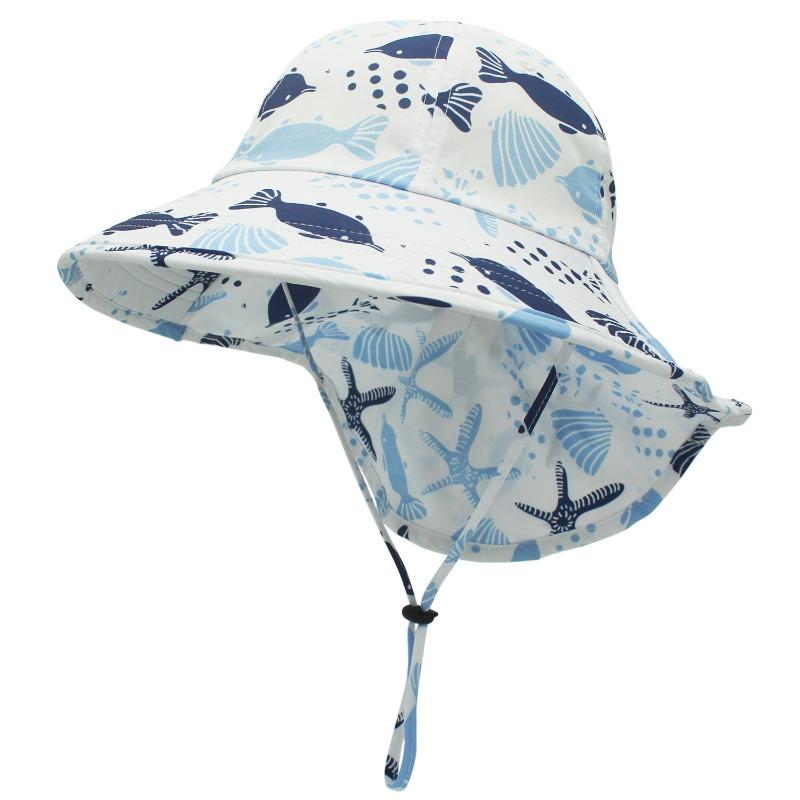 Children's neck protection sun hat baby sunshade sun protection hat wide brim children's bucket hat