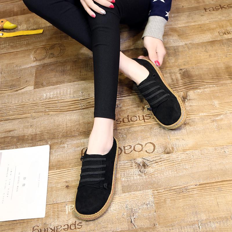 Fashion Korean Women Flat Sole Shoe Female Leisure One Word Pedal Thick-soled Bean Shoes Feet Comfortable Lazy Shoes
