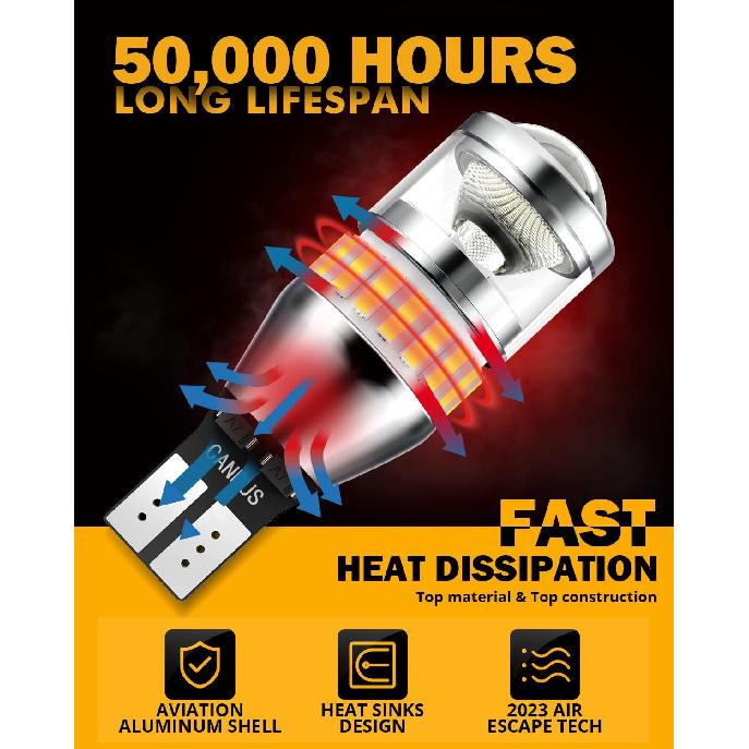 Auxbeam 912 921 LED Bulb for Backup Reverse Light Bulbs, 4000 Lumens 400% Brighter Super Bright Canbus Error Free 906 904 922 W16W T15 LED Bulbs with