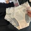 Женские летние старшие атласные сексуальные кружевные сетчатые трусы-танга с вырезом на бедре без следа на талии