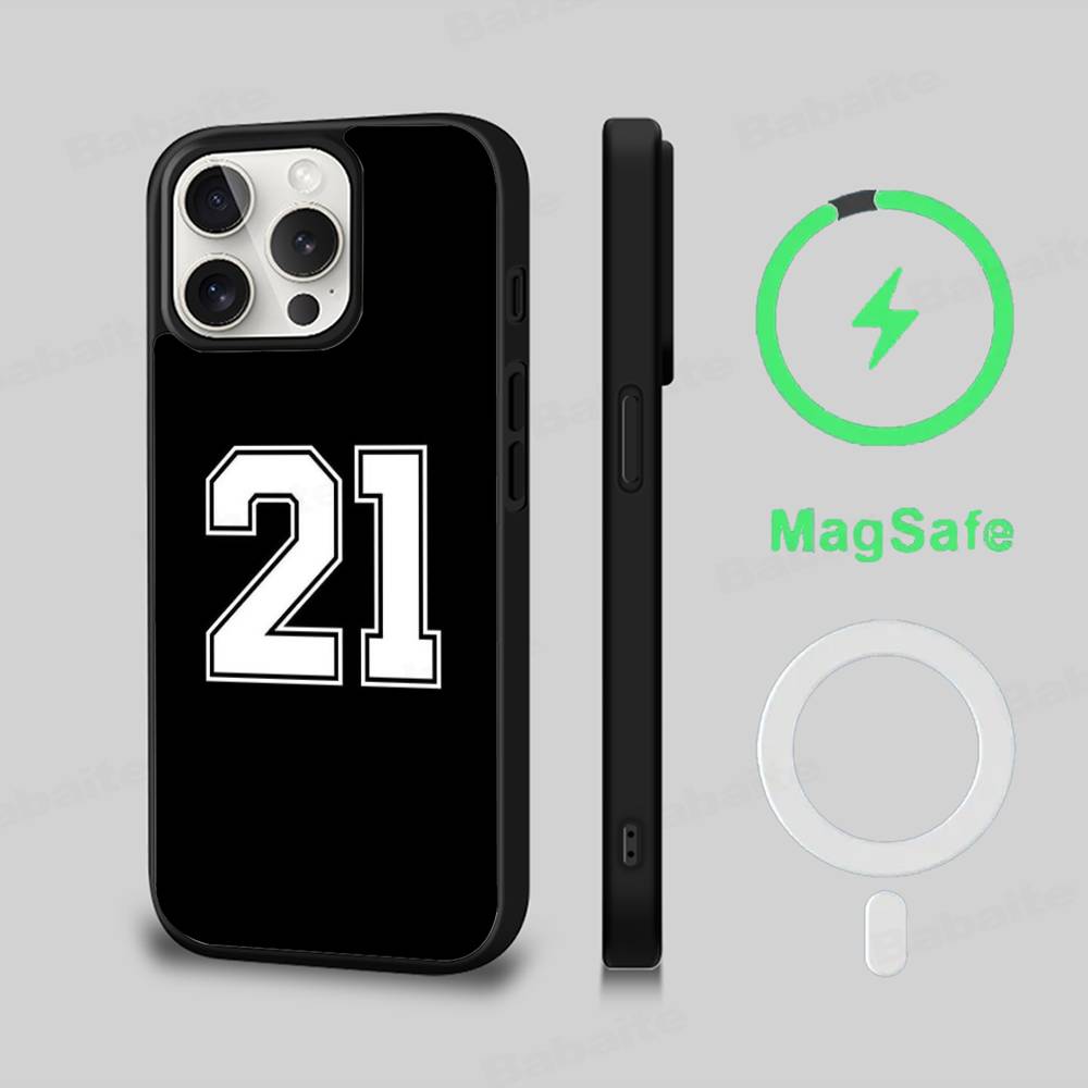 Number Football Phone Case Magnetic Case For iPhone 17 16 15 14 13 12 11 For Magsafe Wireless Charge Cover