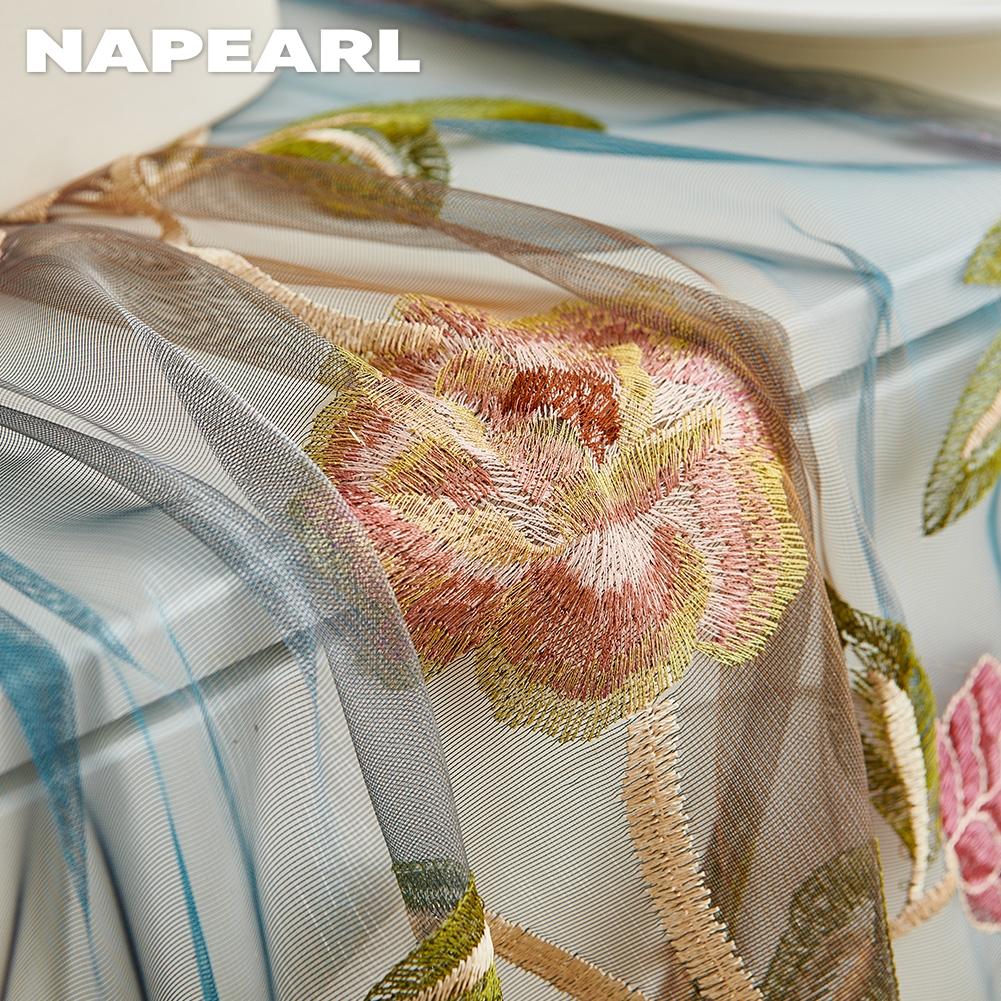 1шт NAPEARL премиум вышитая прозрачная занавеска легкая и элегантная прозрачная занавеска для гостиной спальни домашнего декора
