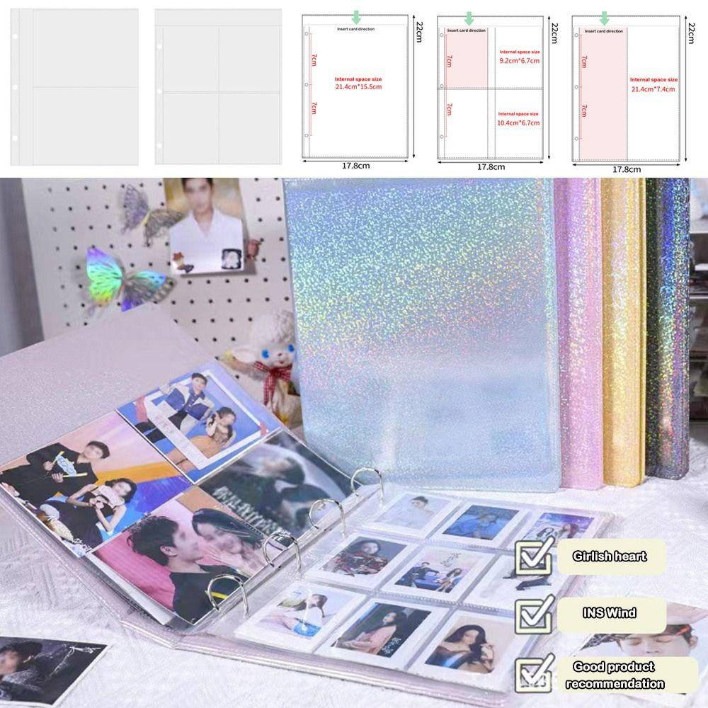 10 шт или 25 шт прозрачные листы для переплета фотокарточек Kpop с несколькими карманами фотоальбом фото
