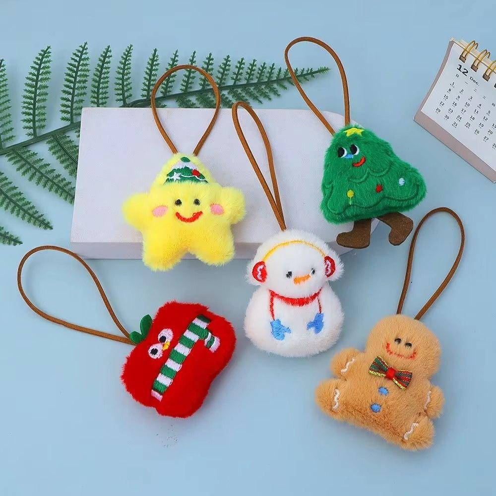 4PCS Anti-Lost Design Plush Keychain Unisex Style Santa Claus Pendant Holiday Decor