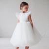 2024 Elegant Girl Fluffy Dress Flower Baby Wedding Ceremony Costume Birthday Outfits White 1st Communion Tutu Gown Kids Gala Clothes