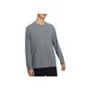 Nike Icon Dri-Fit Дышащая Быстросохнущая Мягкая Легкая Футболка-Пуловер с Длинным Рукавом Мужские Топы Дымчато-Серый Черный FZ0671-084