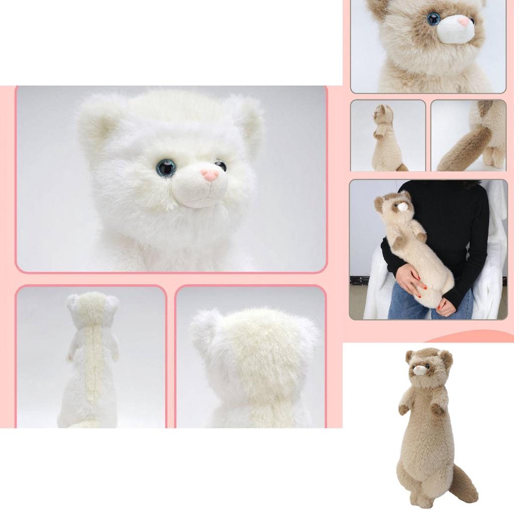Adorable Brown And White Ferret Plushie For Collectors