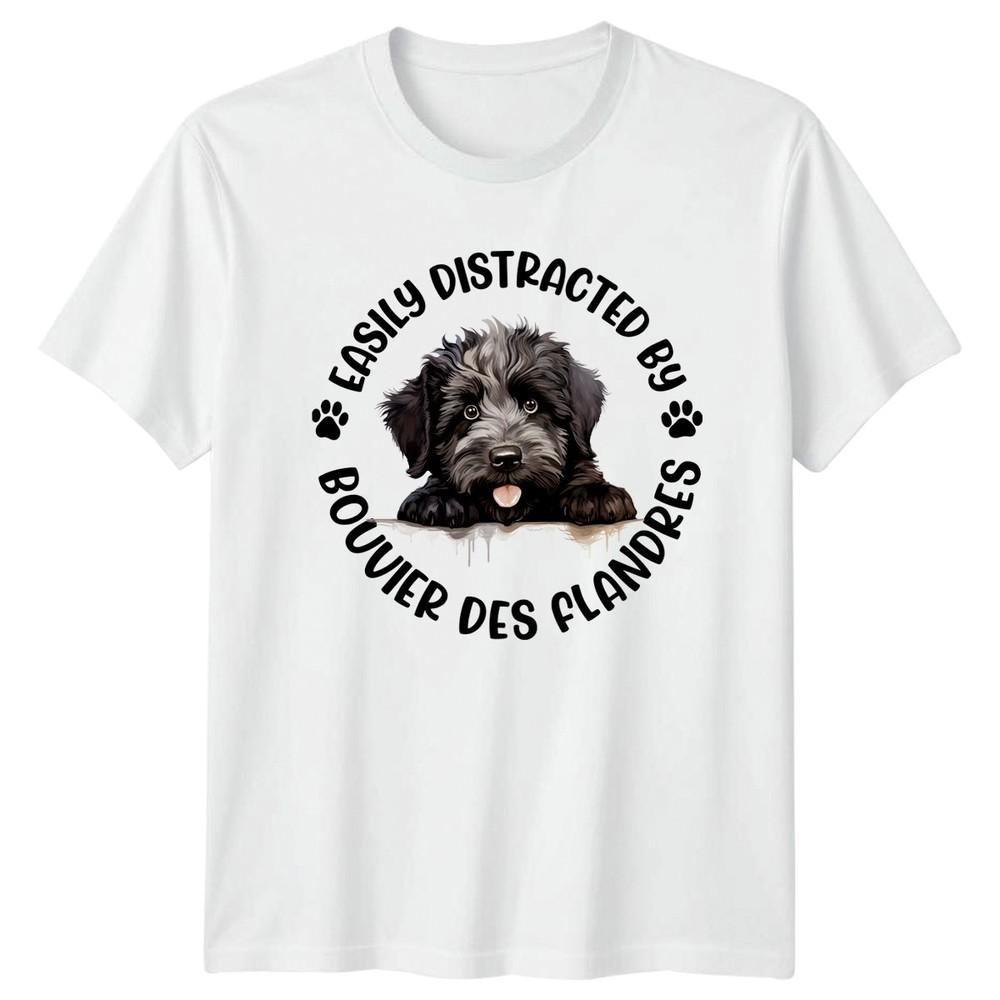 Easily Distracted By Bouvier Des Flandres Unisexs TShirt Unisexs Tee Graphic Top