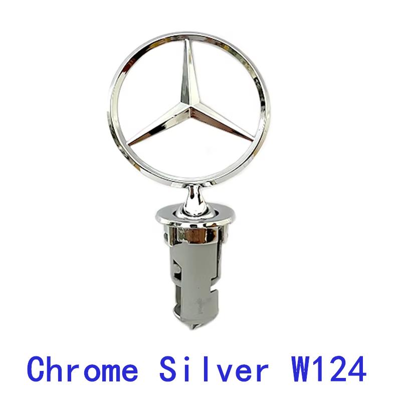 BWD1 Hot 2026 New For Benz 44mm 3D Metal Blue Chrome Star Bonnet Hood Emblem For Mercedes Benz W124 W212 W204 W205 W210 W220 W221 A18