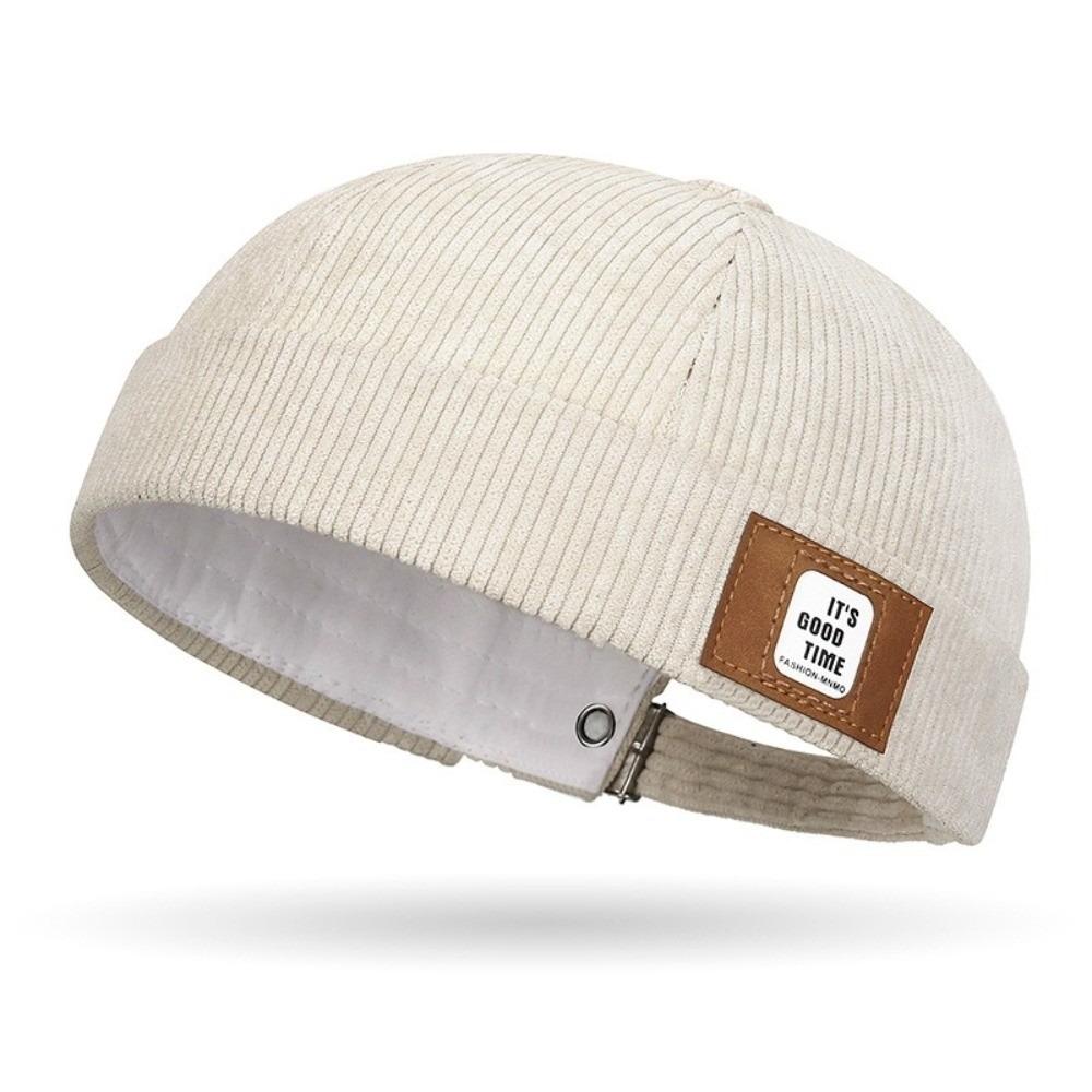 Adjustable Brimless Hat Solid Color Vintage Dome Hat New Landlord Hat Winter