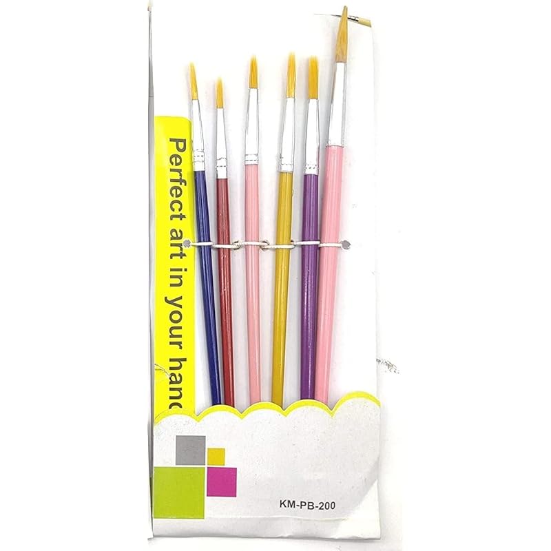 Eclet 6 Pcs Different Size Paint Brush Set (Round) D