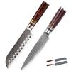 Набор из 2 предметов дамасских ножей, кухонные ножи Santoku для нарезки vg10, 67 слоев, японский нож из дамасской стали