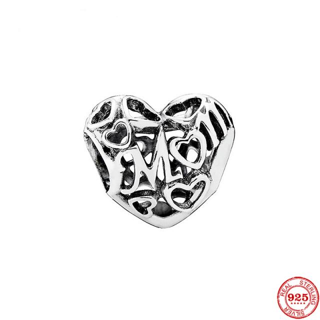 Neastamor Люблю тебя, мама, шарм-бусина в форме сердца, подходит для оригинального браслета, серебро 925 пробы, изготовление модных DIY украшений для женщин, подарок