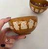 Керамические миски для супа, миска для риса, посуда, миска для лапши с высокими ножками, 4,5 дюйма, подглазурная цветная поделка, милые миски для рисового супа, кухонный инструмент