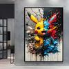 Canvas Poster Pokemon Pikachu Cartoon Picture Lasting Colors Children Gifts Classic Home Living Room Walls Decorative Painting