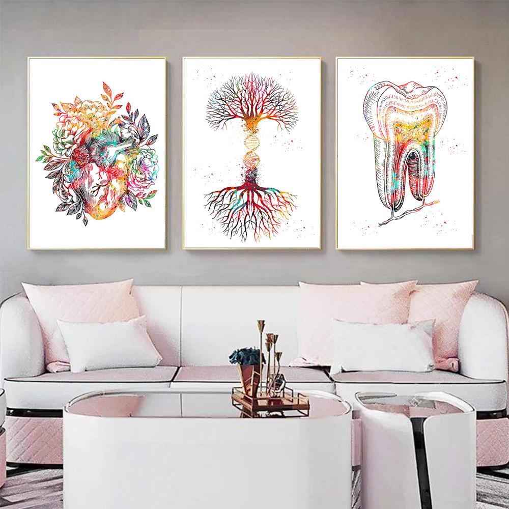 Анатомия человека мышечная система холст картина сердце легкие кость плакат печать медицинское образование офисные фотографии украшение дома подарки