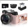 Ретро 4K HD 56MP WIFI Цифровой фотоаппарат с поворотным экраном, 16-кратным зумом, стабилизацией изображения и режимом красоты.