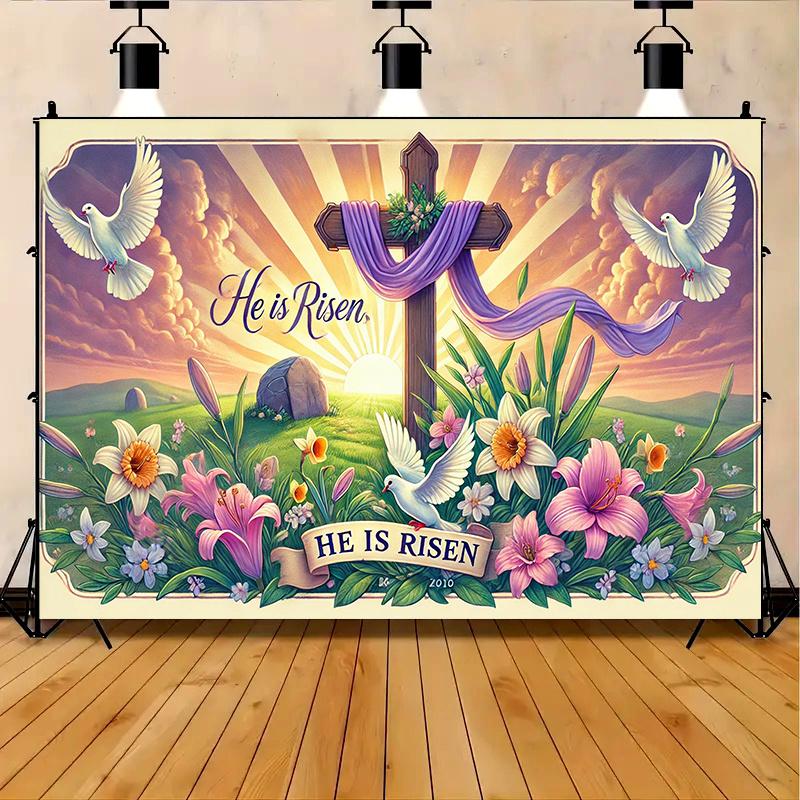 VIKAMA Easter Banner for Indoor Outdoor Party Event Wall Background Home Garden Decoration Photography Background