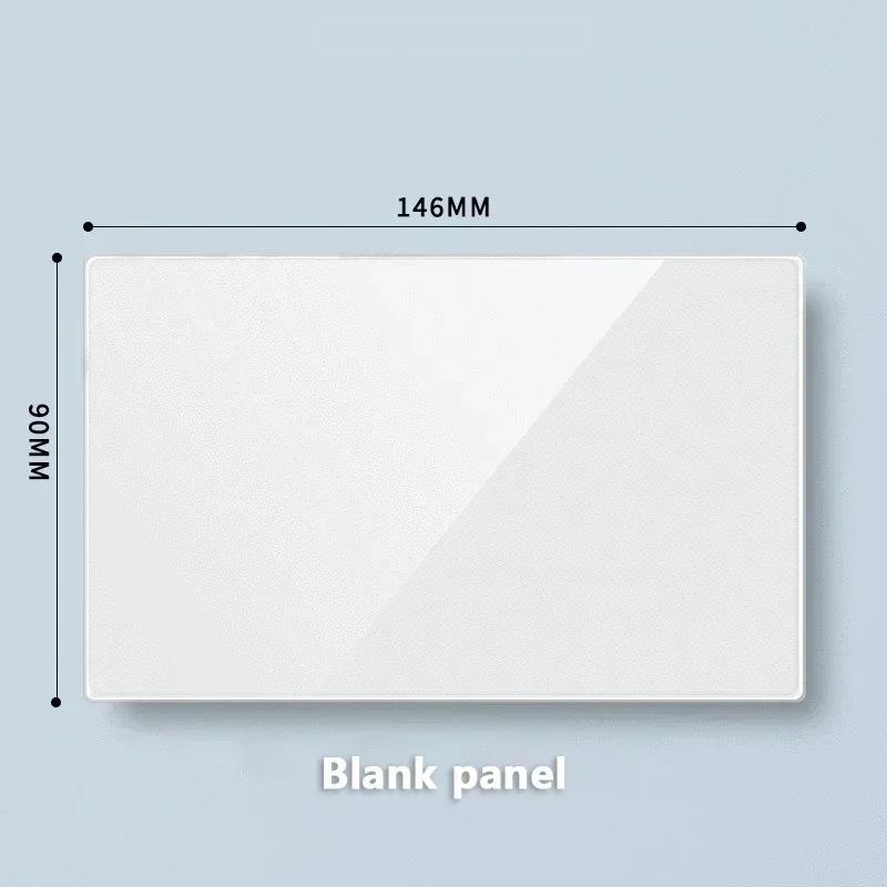 Universal Tempered Glass 20W Quick Charge USB Type-c Wall Dual 3pin Socket panel,UK 13A Wall 220V 2Way Light Switch Power Outlet