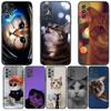 Funny Cartoon Cat Phone Case Hull For Samsung Galaxy A70 A50 A51 A71 A52 A40 A30 A31 A90 A20E 5G A20s Black Shell Art Cell Cove