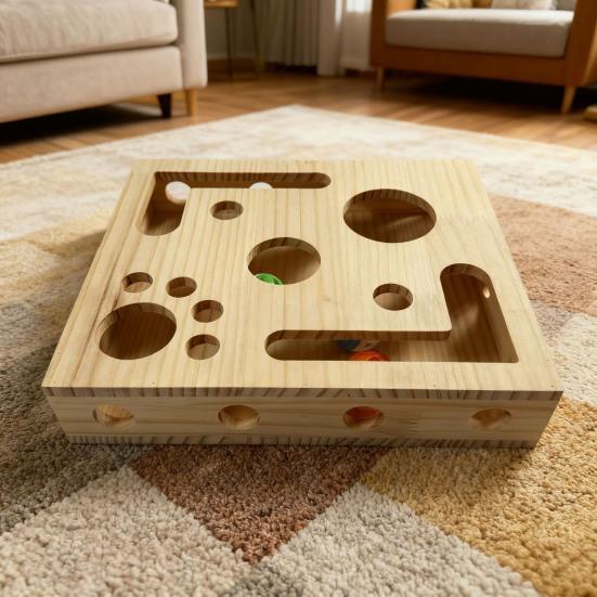 Коробка-пазл для когтей кошки, Обогащающая коробка, Когтеточка для кошки, Деревянная коробка-лабиринт для игры и царапания, Альтернатива машинкам для стрижки и шлифовальным машинкам без стресса