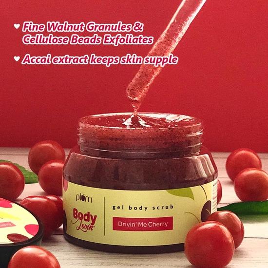 Plum Скраб для тела BodyLovin' Drivin' Me Cherry Gel | Без сульфатов и парабенов | 100% веганский | 200 г