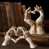 Skeleton Hand Figurine Halloween Gothic Love Heart Gesture Bone Hand Statue Resin Sculpture Home Office Desktop Decoration Ornament