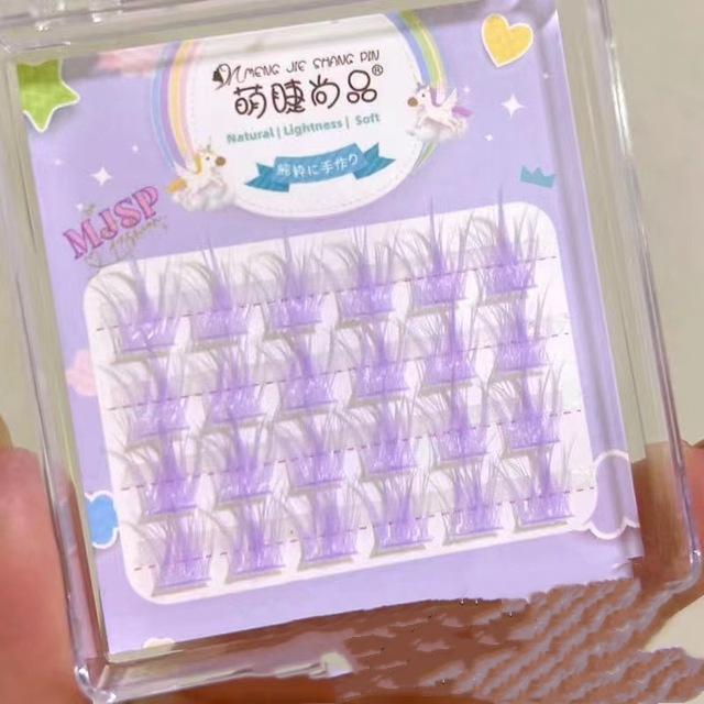Розовые/белые/синие/фиолетовые пучки ресниц Manga Lashes Цветные накладные ресницы Натуральные длинные искусственные пучки Макияж для ресниц Инструменты для макияжа