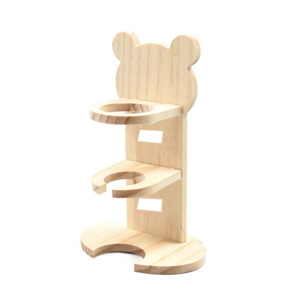 Wooden Hamster Water Bottle Holder Adjustable Pet Water Bottle Stand for Cage