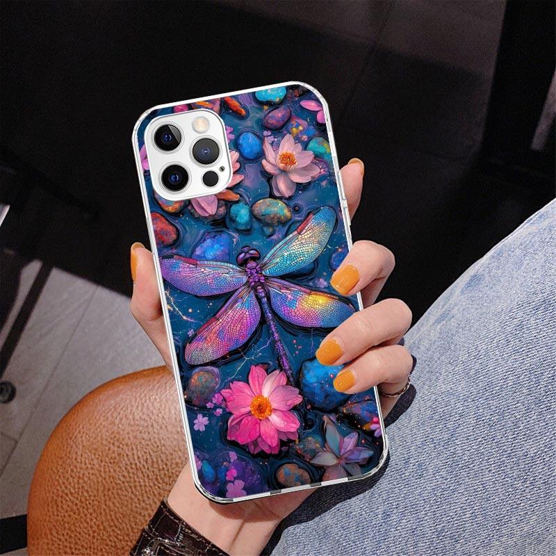 Beautiful Dragonfly Enthusiasts Phone Case For iPhone 13 12 Mini 11 Pro Max XS XR X SE 7 8 Plus 5S 5 6S 6 Gift Print Cover Funda